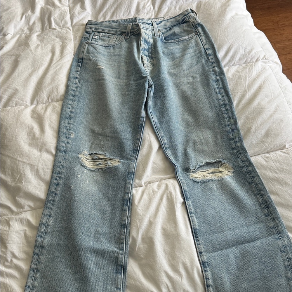 AG Jeans - Distressed Light Blue Jeans